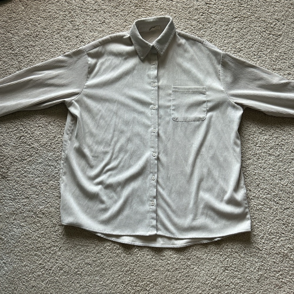 Audrey 3+1 Gray Casual Button Down Shirt